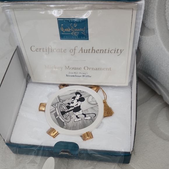 Disney Other - Disney Steamboat Willie Commemorative Plaque - White and Gold